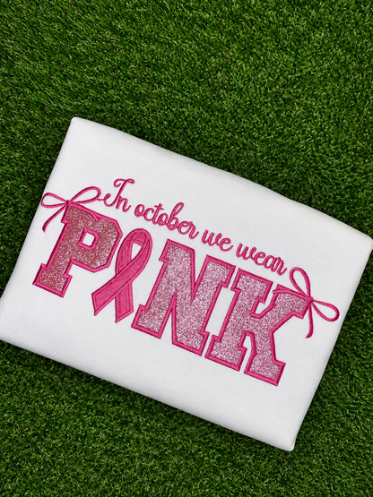 Breast Cancer Awareness Embroidered Sweatshirt