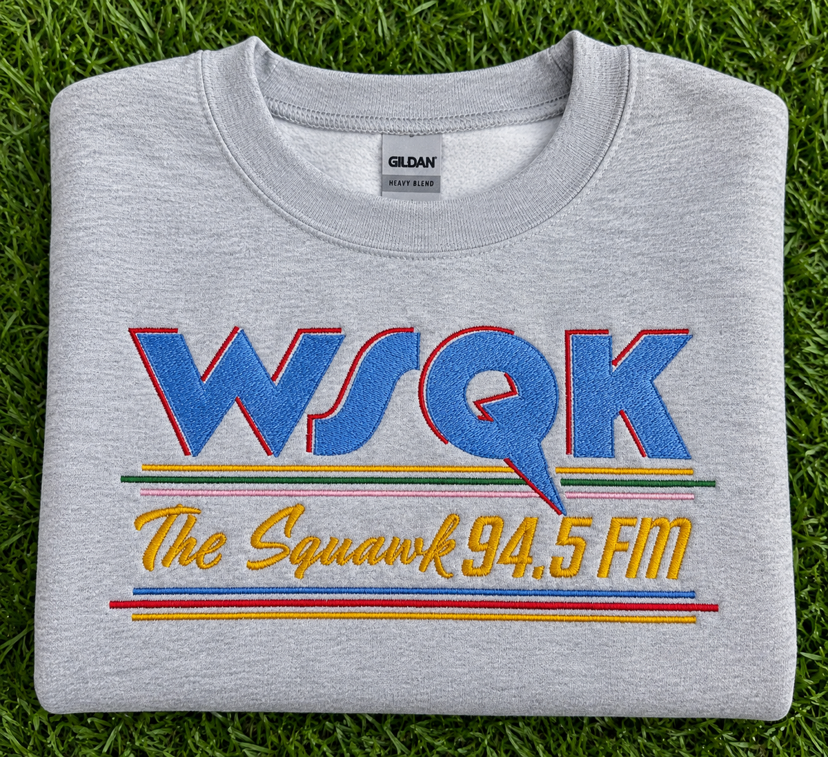 WJQK The Squawk 94.5 FM Embroidered Crewneck Sweatshirt