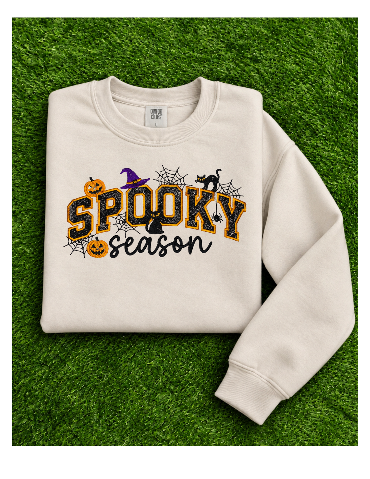 Spooky Glitter Embroidered Crewneck